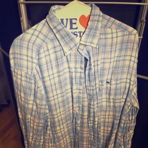 Vineyard Vines Large Blue/White buttoned down
